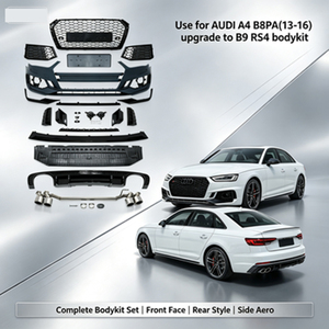 Kit carrosserie, pare-chocs avant, diffuseur arrière, mise à niveau du style ancien vers le nouveau pour <span class=keywords><strong>Audi</strong></span> A4 <span class=keywords><strong>S4</strong></span>, mise à niveau RS4 2013-2015 vers 2016-2018 - Product Image 2