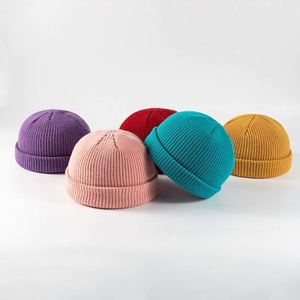Warm Women's Winter Fashion Hip-Hop Knitted Beanie <b>Hat</b> Solid Color Docker <b>Hat</b> - Product Image 1