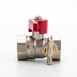 Spot Ball Valve Wholesale Aluminium Red Butterfly Handle Female-female Brass Ball Valve With Air Vent Art All Types of Valves
