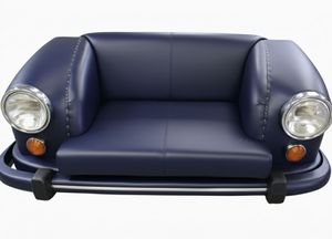 Canapé en cuir d'inspiration automobile vintage avec design de phares classiques pour salon, hôtel, club, intérieur de maison, mobilier d'intérieur - Product Image 4