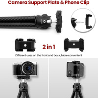 Tripod fleksibel Tripod kamera Mini portabel, untuk ponsel dengan dudukan ponsel