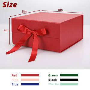 Màu Đỏ Tùy Chỉnh Handmade Bao Bì Thư Mục Hộp Giấy Với Ribbon Bow - Product Image 3