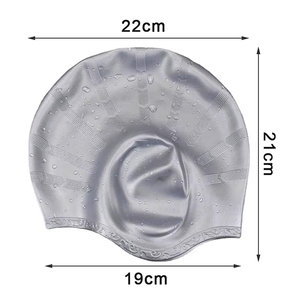 Bonnet de bain universel en silicone haute élasticité pour adultes, imperméable, protection optimale des cheveux longs, vente en gros - Product Image 5
