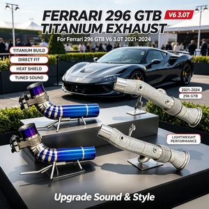 Downpipe de Alto Rendimiento Personalizado OEM de Aleación de Titanio para Ferrari 296 GTB V6 3.0T, Aumenta la Potencia y el Par, SS304, Tuning de Carreras - Product Image 1