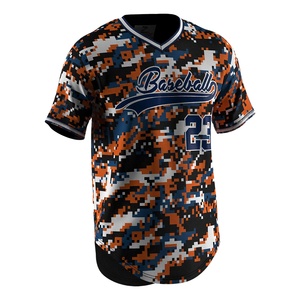 Maillots de baseball camouflage numériques évacuation de l'humidité Ultra léger tissu doux et durable uniformes de baseball professionnels - Product Image 1