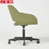 Chaise de bureau moderne à dossier haut, respirante, pivotante, verte, avec accoudoirs, roulettes à cinq griffes et base en croix