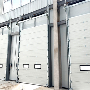 <span class=keywords><strong>Porte</strong></span> industrielle avec petite <span class=keywords><strong>porte</strong></span> et fenêtres Panneau en acier mousse de polyuréthane Surface finie Application extérieure Ouverture latérale - Product Image 2