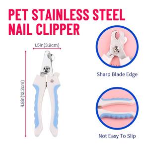 OEM ODM 전문가용 고양이 강아지 반려동물 발톱 관리 트리머 클리퍼, 맞춤형 로고, 스테인리스 스틸, 무료 손톱 파일 포함, 욕실용 플라스틱 - Product Image 2