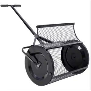 Manual 36 Inch <strong>Lawn</strong> Roller Fertilizer Compost Spreader Walk-in Peat Moss / <strong>Topsoil</strong> - Product Image 1