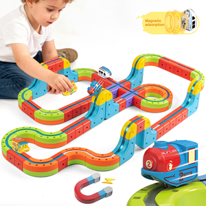 <span class=keywords><strong>Train</strong></span> <span class=keywords><strong>électrique</strong></span> créatif magnétique avec rails, ensemble de rails, Maglev DIY CUBE, jouets éducatifs pour enfants, voiture, chemin de fer avec panneaux de signalisation - Product Image 1