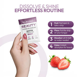 Saç cilt çivi için Biotin ile özelleştirilmiş güzellik çözülebilir Oral şeritler 30 Ct GMP sertifikalı antioksidan diyet takviyesi - Product Image 6