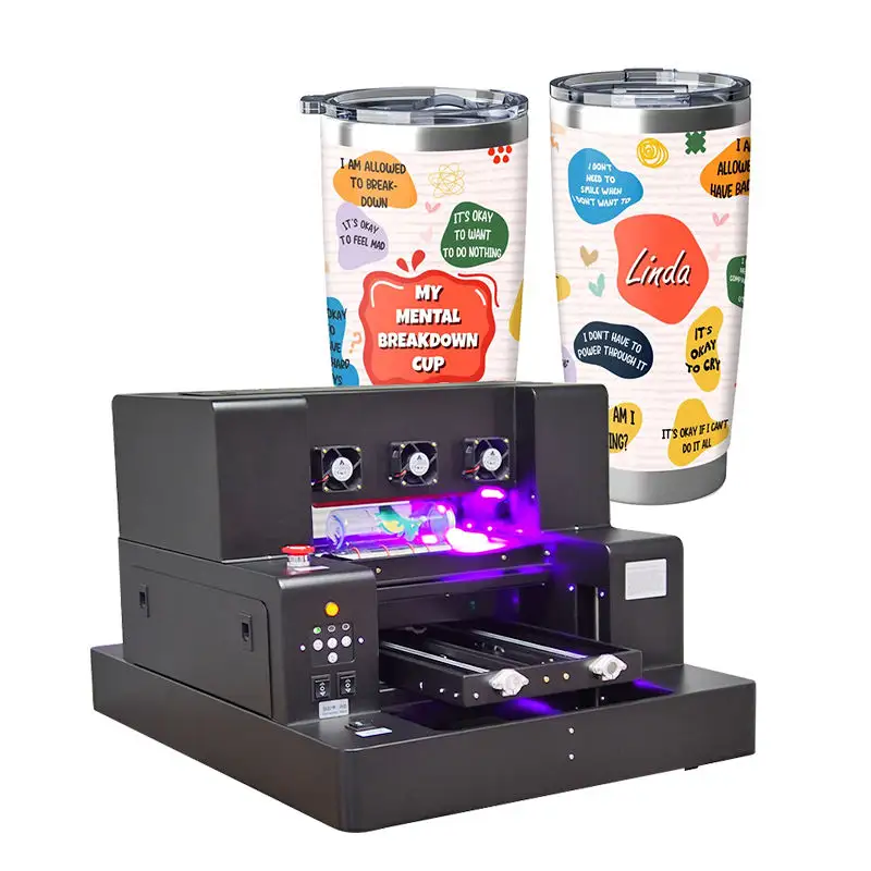 A4 UV DTF Printer UV Direct To Film Printer UV AB Crystal Label Printer With Laminator for Bottle Phone Case Tumbler