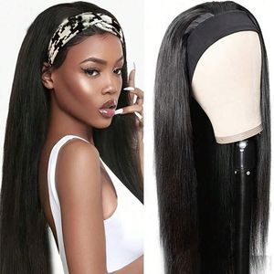 Perruques en cheveux humains avec bandeau, cheveux vierges brésiliens naturels, vague profonde, vague naturelle, longueur longue, 100% cheveux humains pour femmes noires - Product Image 2