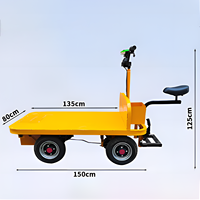 Petit chariot électrique à plateau plat, transporteur électrique à aimant permanent sans balais, chariot réversible à pousser-tirer