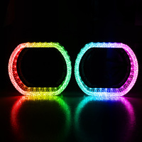 VAHID Promotion Phares de Voiture 5D Crystal Angel Eyes WRGB LED Halo Ring avec Contrôle par APP, Éclairage Diurne DRL Étanche, Lumières Décoratives de Rétrofit