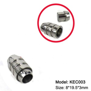 Redondo <span class=keywords><strong>de</strong></span> acero inoxidable cierres magnéticos, Metal tono <span class=keywords><strong>plata</strong></span> conector Ajuste <span class=keywords><strong>de</strong></span> cordón <span class=keywords><strong>de</strong></span> cuero pulseras resultados - Product Image 4