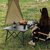 Table de camping pliable en aluminium INature - Hauteur réglable - Mobilier d'extérieur au design moderne pour la plage et le camping