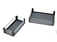 Panier de rangement pour armoires de cuisine plates à fermeture douce dissimulé, panier à tiroirs en verre et aluminium à 3 côtés, matériel de cuisine durable