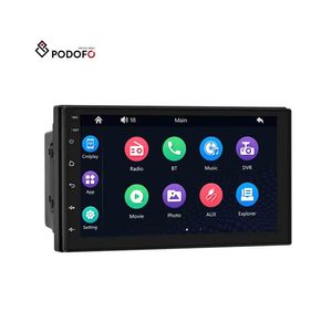 (US Stock) Podofo Double Din <strong>Car</strong> Stereo Carplay &amp; <strong>Android</strong> <strong>Auto</strong> <strong>Car</strong> Radio Autoestereo 2 Din 7'' Touch Screen BT FM <strong>Receiver</strong> + Mic - Product Image 1