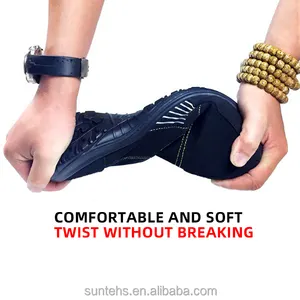 Черная обувь из кукурузной ткани со стальным носком AS051 S1P, сэндвич-подкладка, высокие эластичные губчатые стельки