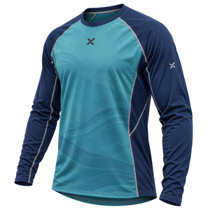 Rashguards amples et décontractés pour hommes |   Bleu Noir Gris Ciel Violet Vert |   Fabricant OEM ODM |   Vêtements de sport |   Manches longues | - Product Image 3