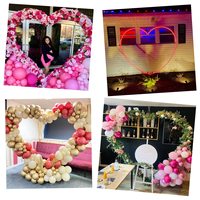 Arche de ballons en métal blanc Baozhuo BZ-MFS14 de 8 pieds (2,4 m) pour décorations de fleurs de mariage
