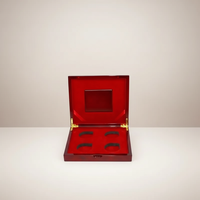 Boîte à monnaie rectangulaire personnalisée en bois de rose fait main avec gravure laser et intérieur en velours rouge pour souvenirs