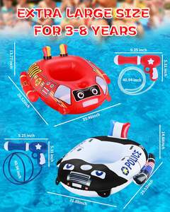 Flotador inflable para piscina, juguete de agua para niños, coche de policía y camión de bomberos, Flotador para niños pequeños con pistola de chorro de agua para niños - Product Image 2