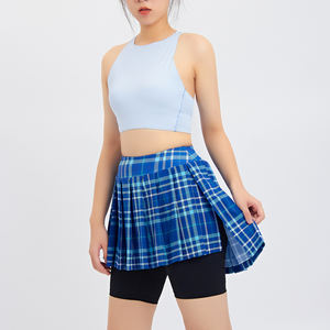 Mujeres Vestido De <span class=keywords><strong>Tenis</strong></span> Korean Golf Active High Waisted 2 en 1 Sport Tennis Skort Pant Falda con bolsillos - Product Image 4