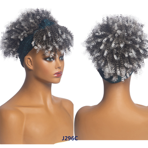 Diademas <span class=keywords><strong>de</strong></span> moda para mujer, peluca Afro corta, trenzada sintética, caja rizada africana, envolvente, turbante, color negro, venta al por mayor - Product Image 5