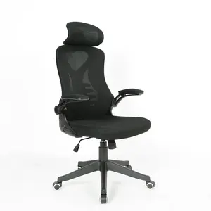 Adjustable Flip-up Armrest Executive Mesh Office Chair Ergonomic With Headrest