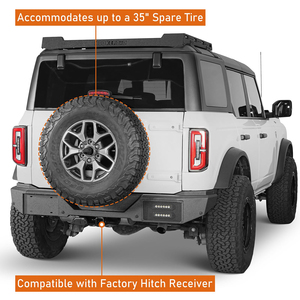 Bronco <strong>Front</strong> and Rear <strong>Bumper</strong> W/LED Light Bar &amp; Bull Bar for <strong>Ford</strong> Bronco 2021- <strong>2024</strong> 2/4 Door (Excluding Bronco Sport &amp; <strong>Raptor</strong>) - Product Image 2