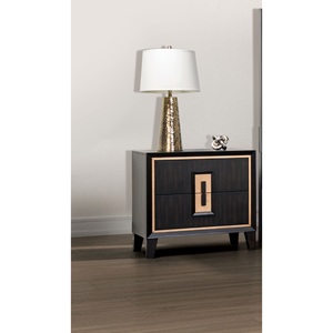 Comodino Contemporaneo in Legno con Cassetto per Camera da Letto, Stile Espresso - Product Image 3
