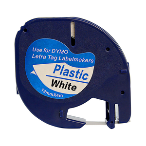PUTY <span class=keywords><strong>dymo</strong></span> <span class=keywords><strong>letratag</strong></span> en plastique blanc bande 12mm compatible <span class=keywords><strong>DYMO</strong></span> 91201 etiquette de marquage telecom - Product Image 1
