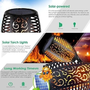 Torche solaire à <span class=keywords><strong>12</strong></span> LED IP65, lumière vacillante, étanche, 5m, décoration <span class=keywords><strong>de</strong></span> jardin, pelouse, <span class=keywords><strong>chemin</strong></span>, cour, patio, sol, 1 à <span class=keywords><strong>12</strong></span> pièces - Product Image 3