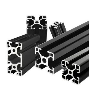 Rail d'anodisation noir série 40, profilé en aluminium à fente en t standard, profilé en aluminium bosch rexroth