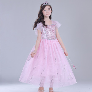MQATZ Elsa 2 Gonna Principessa Viola Stile Lungo Abbigliamento per Bambini Vestito Elegante <span class=keywords><strong>da</strong></span> <span class=keywords><strong>Bambina</strong></span> Elsa BX1679 - Product Image 3