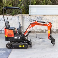 Mini pelle HT10J certifiée EPA Euro5 CE, 1 tonne, 1000 kg, la plus pratique, la plus petite et la plus agile pour les espaces étroits, vente flash, livraison gratuite
