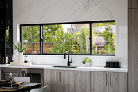 Fenêtres coulissantes et portes extérieures en aluminium insonorisées, de style australien moderne, de haute qualité, conformes à la norme AS2047, à haute efficacité énergétique
