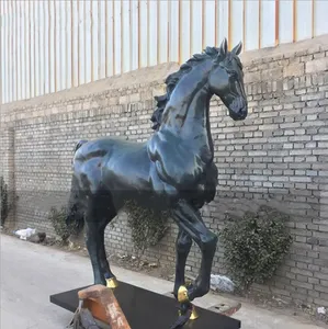 Alta calidad grande al aire libre animal bronce caballo estatua cobre caballo escultura