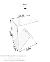 Mesa Auxiliar de Acrílico Transparente Resistente, Estilo Nórdico Moderno Minimalista, Pequeña y Multiusos, para Apartamentos Pequeños y Sofás