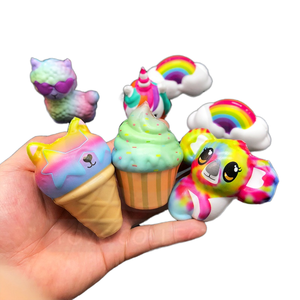 New Arrivals HW Model 206501 Teens Collection Anti Stress Squeeze Squishy <b>Plastic</b> Cute Cartoon <b>Animal</b> Ice Cream Slow Rising Toy - Product Image 1