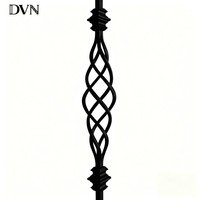 Balustre de marche d'escalier intérieur DVN moderne en métal noir thermolaqué résistant à la rouille avec tube creux pour villa américaine
