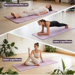 Tapete de Yoga con Logotipo Personalizado, Correa y Bolsa para Entrenamiento en Casa, Tapete de Yoga Plegable Portátil Ecológico de TPE - Product Image 5