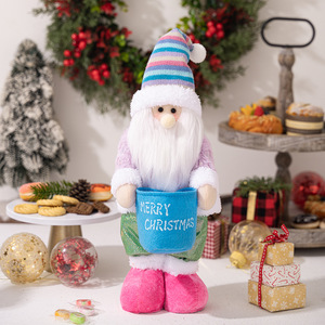LINGKAI Adornos de Peluche Coloridos y Ecológicos de Muñeco de Nieve y Papá Noel para Mesa, Árbol, Regalos Navideños - Product Image 5