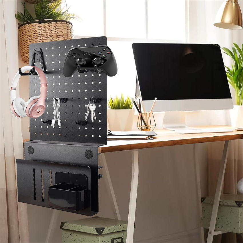 4 Ganci Da Scrivania In Alluminio - Per Cuffie, Borse E Accessori (nero) - Foto 2