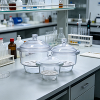Égouttoir en verre JVLAB transparent ambré pour laboratoire, sécheur sous vide en verre sodocalcique 150-450 mm