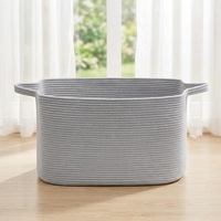 Vente chaude grande capacité Rectangle tissé coton corde panier de rangement Snack jouets articles divers organisateur panier à linge