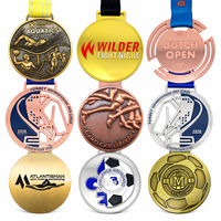 Médailles en métal personnalisées, design couleur sur mesure, récompenses sportives pour le football, la course à pied, la natation et les compétitions
