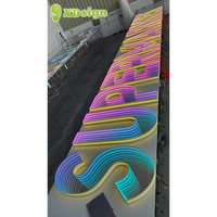 Lettres 3D LED à effet miroir profond, en acrylique semi-transparent, personnalisées, IPx7, contrôlées par Bluetooth, pour enseignes de marque automobile et commerciales extérieures